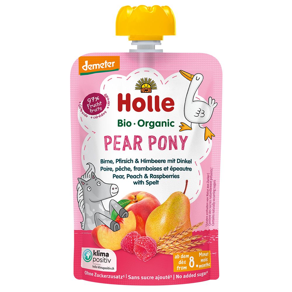 Holle Pear Pony Pouchy Birne Pfirs Himb Dink 100 g Bio Trinklösung