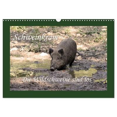 Schweinkram - Die Wildschweine sind los (Wandkalender 2026 DIN A3 quer), CALVENDO Monatskalender