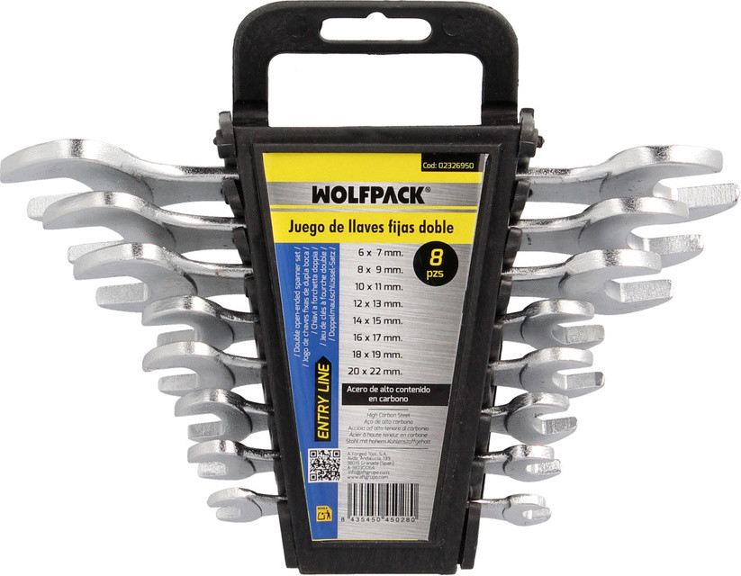Wolfpack Linea Profesional set van 8 vastzetmoersleutels
