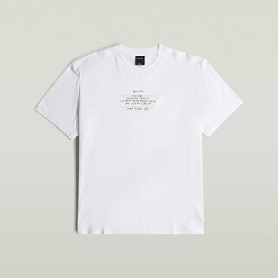 T-Shirt G-STAR "Multi Text Relaxed", Herren, Gr. L, weiß, Jersey, Obermaterial: 100% Baumwolle, bedruckt, unifarben, relaxed fit hüftbedeckend, Rundhals, abgesteppte Kante, Shirts T-Shirt