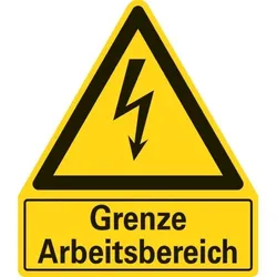 Dreifke® Warn-Kombischild Symbol W08 - Grenze Arbeitsbereich, Magnetfolie, 210x242mm