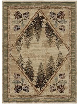 Mayberry Rug American Destination Pinetops Antique Rustic Lodge Area Rug