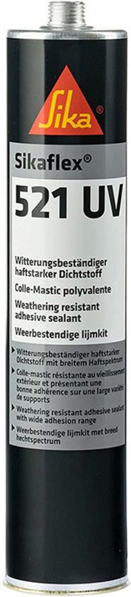 Sika Sikaflex 521 UV Hybride MS-Polymeer Kit - Zwart - 300 ml