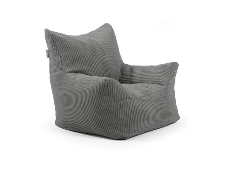 mokebo Kindersessel aus Cord 'Der Pausenheld' Made in Germany, Sitzsack für Kinder, Lesesessel, Sitzkissen fürs Kinderzimmer, Kindersitzsack mit Füllung, Sessel aus Cordstoff in Anthrazit