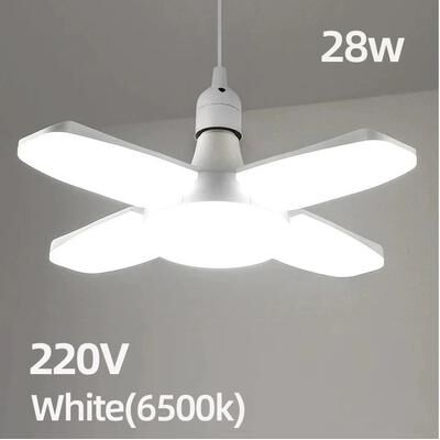 Uplifted Finds Deformable E27 Fan Shape Foldable LED High Luminance Garage Light cold White 220v