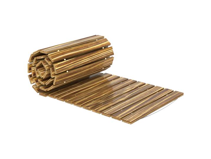 Allée de jardin en bois Outsunny 120x38 cm pour extérieur carbonisé