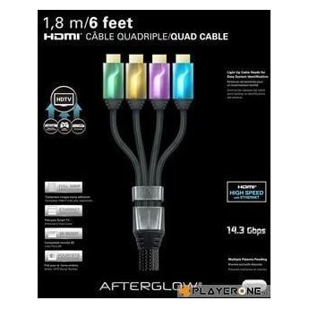 PDP Afterglow HDMI Kabel 1,8m (4x), grün/or./lila/blau (1.80 m) (1274503)