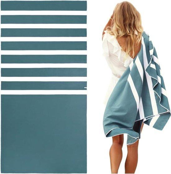 WAN Strandlaken Microfiber Groen - Grote Sneldrogende en Zandvrije Handdoek - 160 x 80 cm