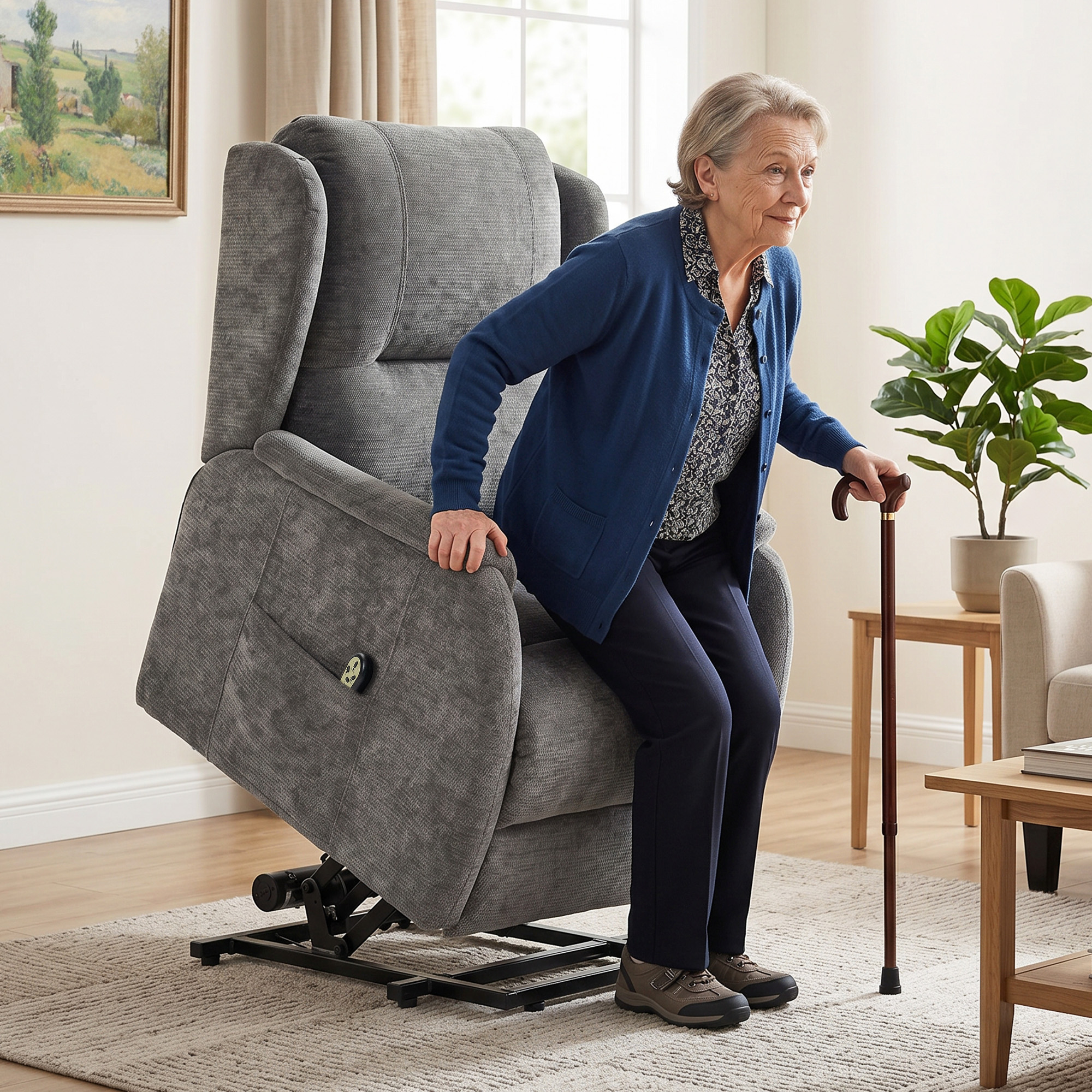 Homcom Poltrona relax alzapersona con telecomando e tasche laterali, Grigio scuro   Aosom Italy