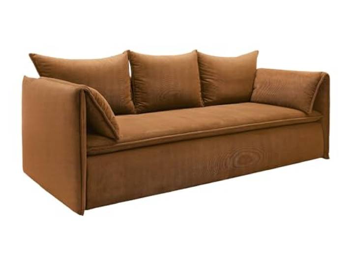 Vente-unique - Schlafsofa 3 Personen Teodora - Samt Terracotta