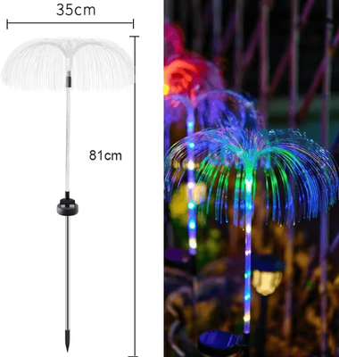 Inspire Curations Outdoor Waterproof Yard Christmas Pathway Lawn Wedding Party Decoration Solar Power Flowers Lamp Solar Jellyfish Garden color And Color