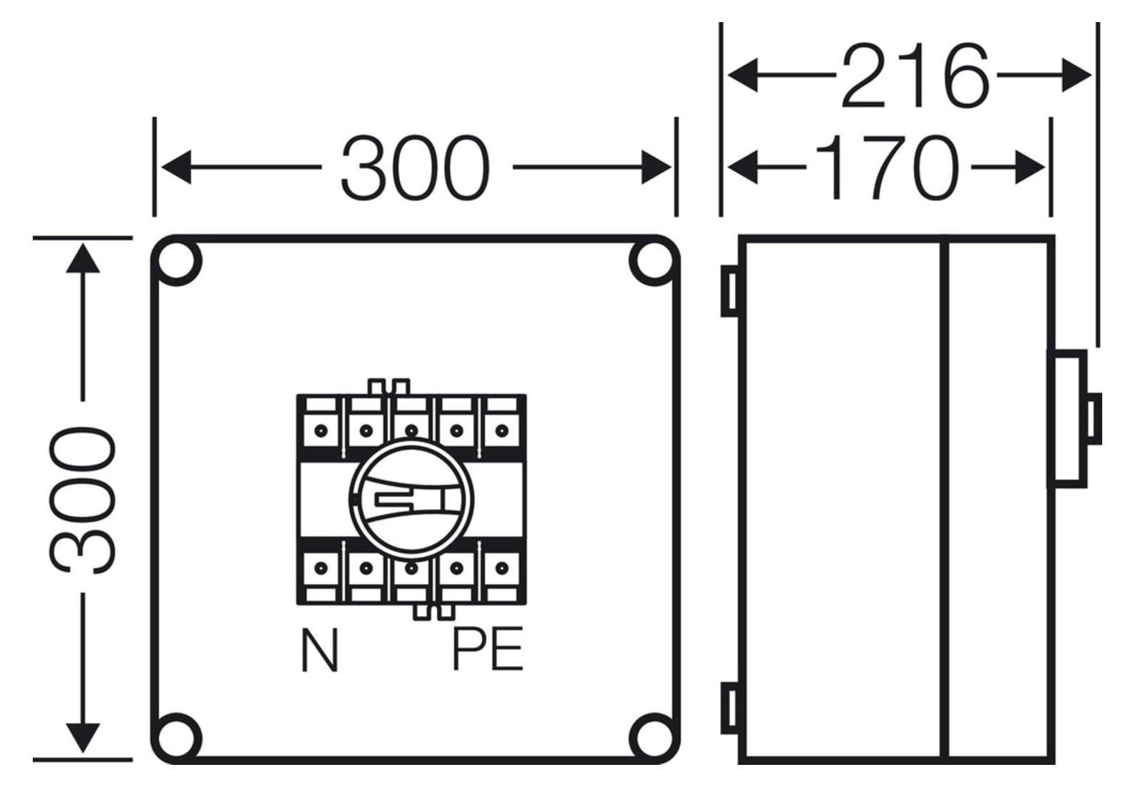 HENSEL HENS Mi-Lastschaltergehäuse Mi Mi 7213 7213, 100A, 3polig + PE + N Mi 7213
