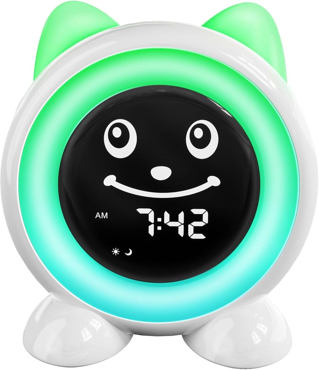ICODE Kinderwekker: Slaaptrainer met Nachtlampje en Emoticons