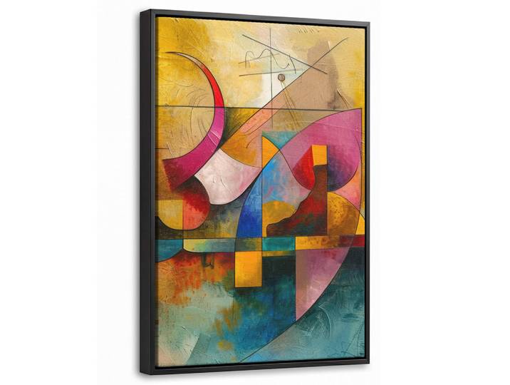 MuchoWow Leinwand Bilder mit Rahmen - Kunst - Abstrakt - Modern - 20x30, Gelb, Rechteckig, 20x30 cm, gerahmt, Bilder & Rahmen, Bilder, Leinwandbilder