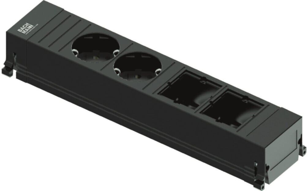 Bachmann Steckdoseneinheit 916.0601 Power Frame 2xSchuko 2xABD schwarz)