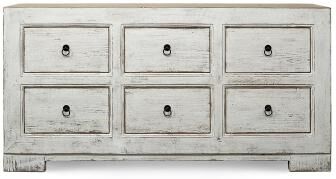 Artissance Two Tones Capri Chest of Drawers Distressed White 68x18x35H