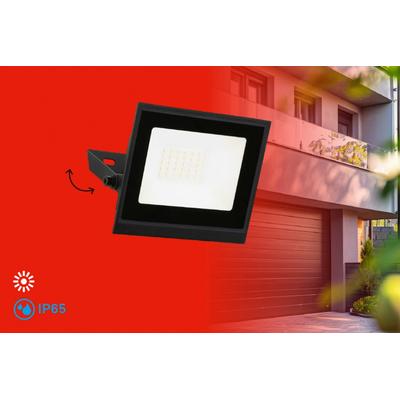 LED Flutlichtstrahler BRILONER LEUCHTEN "VARO", schwarz (matt, schwarz), H:34cm Ø:12cm, Leuchten, 11x14,5x3 cm, Garage, Garten, Auffahrt