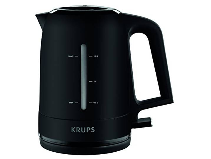 Krups BW2448 Wasserkocher Pro Aroma 1,6 L Fassungsvermögen 2.400 W Beleuchteter ein-/ Ausschalter Anti-Kalk-Filter Schwarz, Plastic