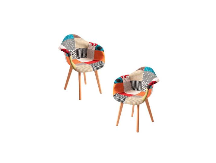 2er Set Belu Patchwork Stühle - Patchwork Couleurs