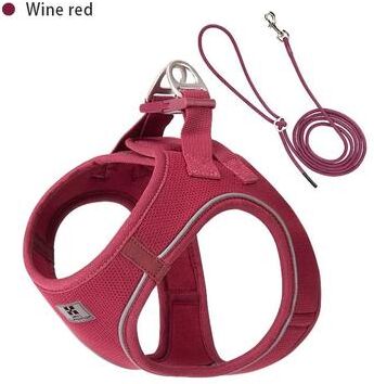 Uplifted Finds Reflective Adjustable Mesh Pet Harness And Leash Set wine Red s