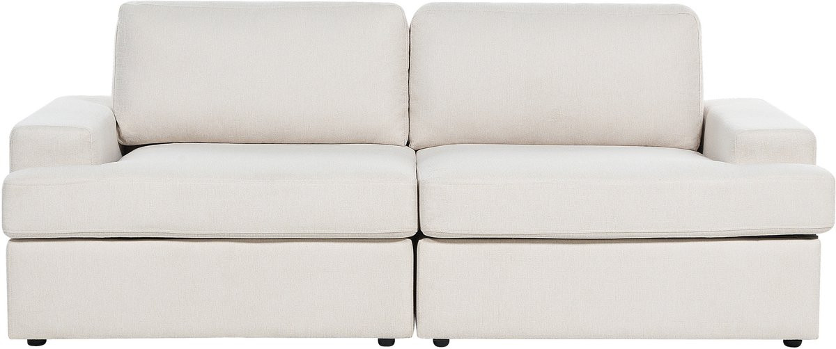 Beliani ALLA Driezitsbank - Lichtbeige - Polyester