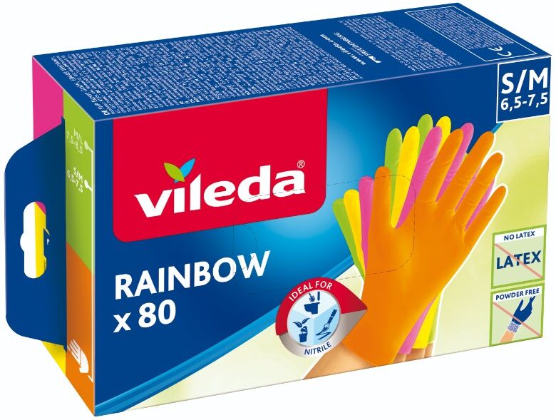 Vileda Guanti Rainbow 80 Pezzi S/M