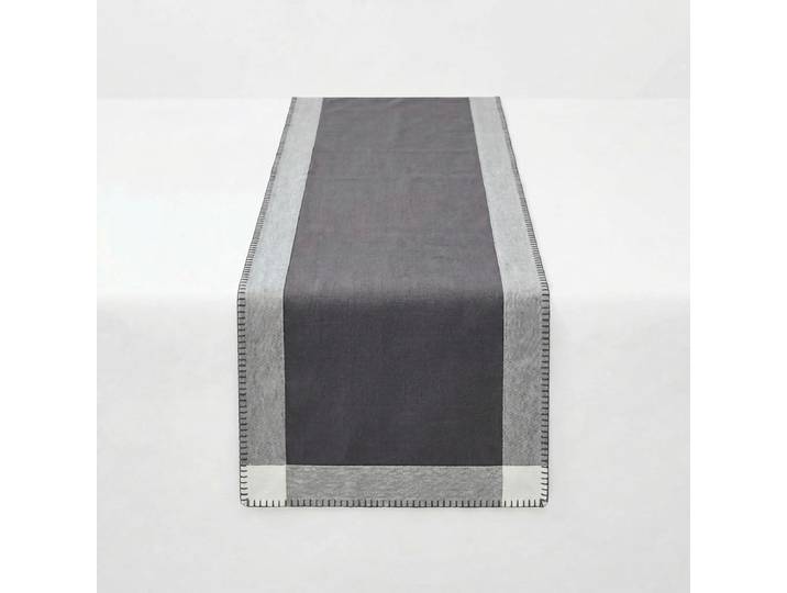 Tischläufer GOODPRODUCT Tischläufer grautöne 45x150cm , grau (braun), B:45cm L:150cm, Baumwolle, Tischdecken, Tischläufer