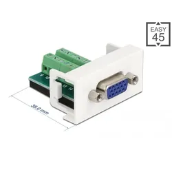 DELOCK Easy 45 Modul VGA Buchse zu Terminalblock 22,5 x 45mm