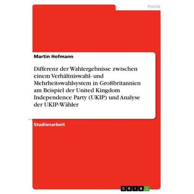 Differenz der Wahlergebnisse zwischen einem Verhältniswahl- und Mehrheitswahlsystem in Großbritannien am Beispiel der United Kingdom Independence