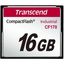 Transcend 16GB CF CARD (CF170) (16 GB, CF), Speicherkarte, Schwarz