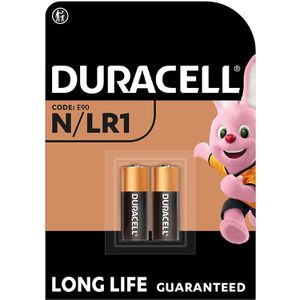 Duracell Batterien Alkaline, 1,5V, 5 Jahre lagerfähig, N / Lady / LR1, 2 Stück