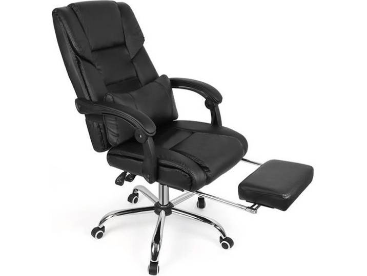Chaise de Jeu Avec Accoudoirs et Dossier Réglable Fauteuil Gamer Ergonomique Pivotant avec Appuie-Tête