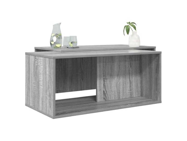 KTHLBRH Couchtisch-Set 2 Stück Sonoma-Grau Mehrschichtholz Schlankes, rechteckiges Design, veredelte Rückwände, pflegeleicht, für Wohnzimmer