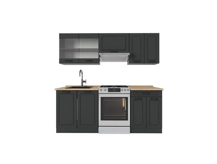 Cuisine R-Line 200cm sans PT Anthracite campagne/Anthracite Vicco 53300