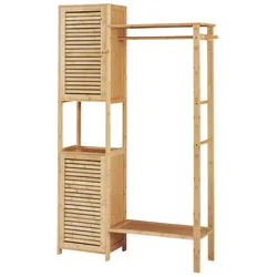 Helloshop26 - Kleiderständer aus Bambus 164 x 99 x 29 cm natur