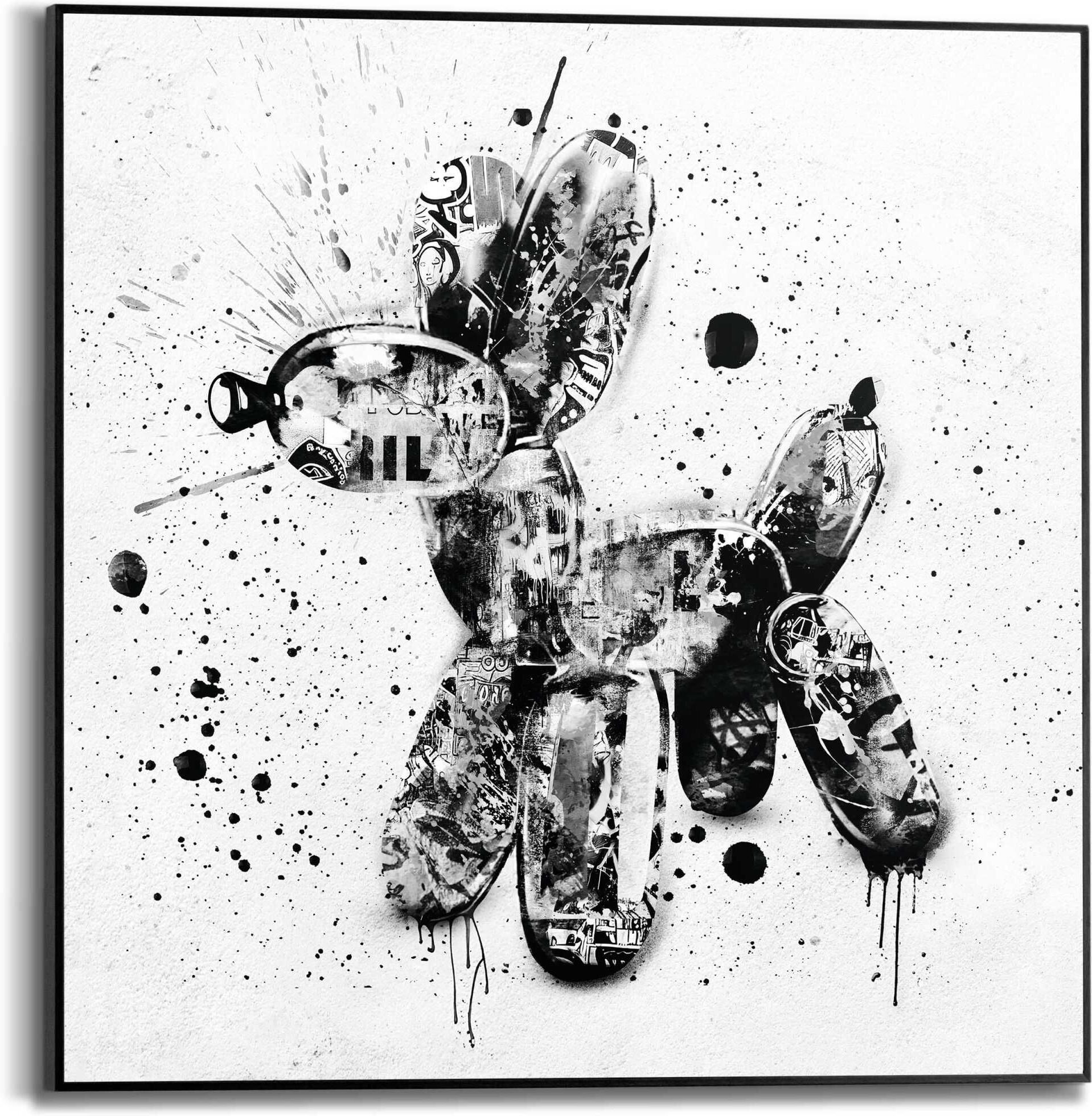 Reinders! Poster REINDERS "Ballon Hund", schwarz-weiss (farbe bild(er): schwarz, weiß), B:50cm H:50cm T:1,6cm, Bilder, Poster, Teenager Zimmer - Schwarz-Weiss - MDF - Street Art - 50x50 cm farbe bild(er): schwarz, weiß B/H/T: 50cm x 50cm x 1,6cm