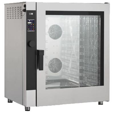 EURAST - Gas-kombidämpfer mit automatischer reinigung 10 gn 1/1 oder en - 900x750x1100 mm - 19 Kw + 600 W 230/1V - 41RW01GT