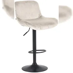 CLP Barhocker Solon Schwarz creme/Samt