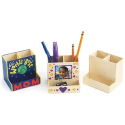 Colorations Färbungen – Dekorieren Sie Ihren eigenen Schreibtisch-Organizer aus Holz, Set v