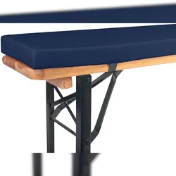 TexDeko Bierbankauflage gepolstert 220x25x4cm XL für Bierzeltgarnitur Bankauflage waschbar mit Reißverschluss zum selber aufziehen (Blau)