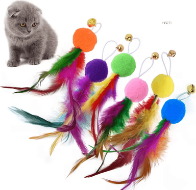 Inspire Picks Purr Parts Cat Toy Refill Set Feather, Mouse, Worm & Bell Replacement Accessories For Interactive Cat Toys tht 2 10 Pcs