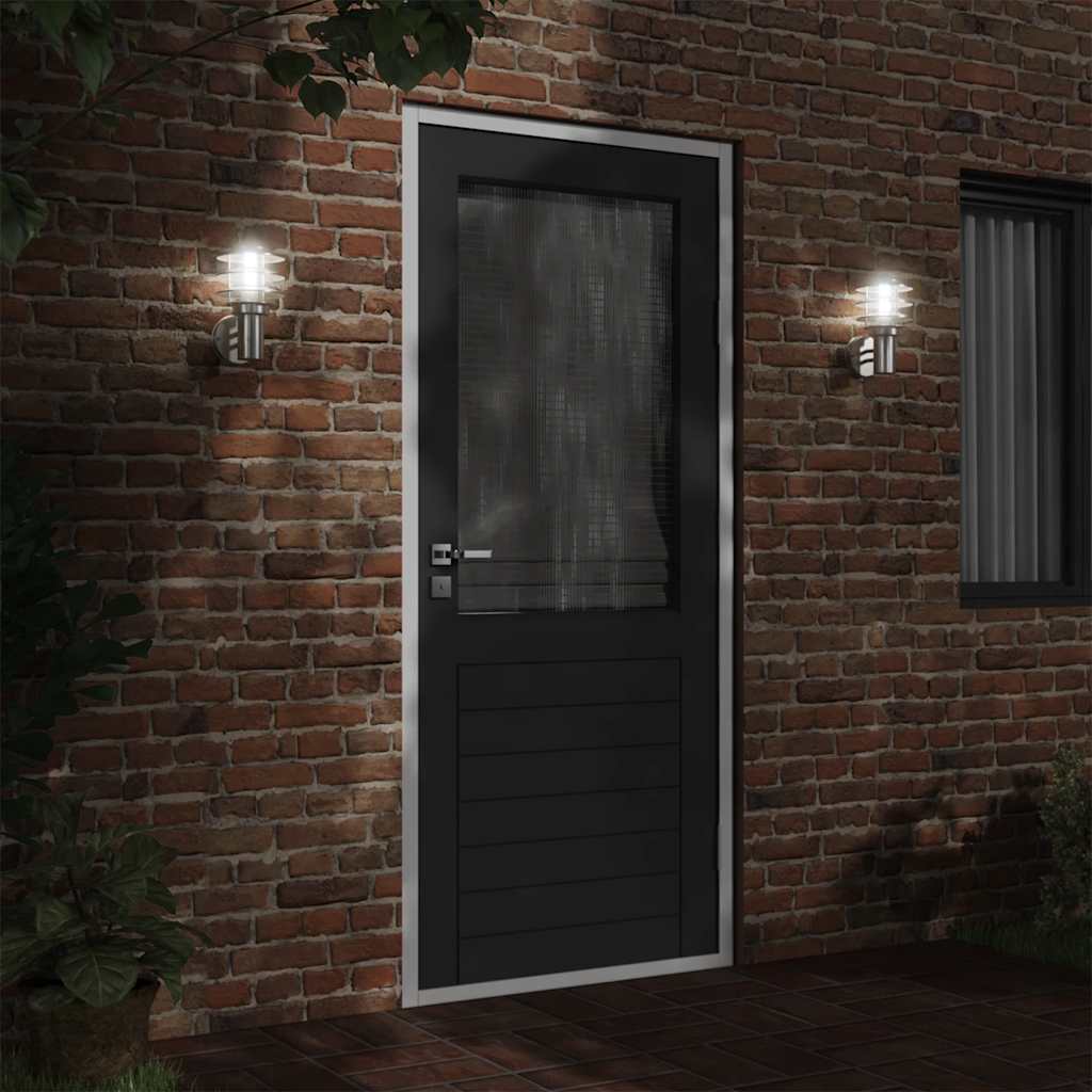 vidaXL Applique murale d'extérieur argenté acier inoxydable