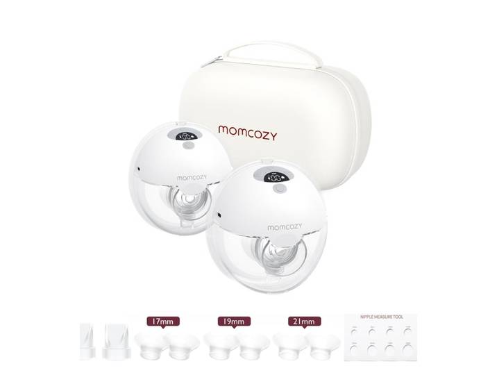 Momcozy M5 Tire-lait électrique portable mains libres, Téterelle à double étanchéité, 3 modes, 9 niveaux d’aspiration, Gris, Lot de 2, Cadeaux pour maman