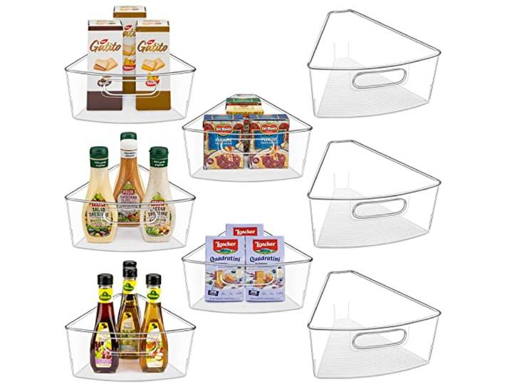 JEISSLIA Lazy Susan Schrank-Organizer-Behälter für 81,3 cm Durchmesser Corner Lazy Susan, mit rutschfesten Pads (8er-Pack)