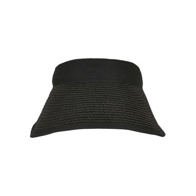 Visor URBAN CLASSICS "Urban Classics Unisex Logo Bast Visor", Herren, Gr. onesize, schwarz, 80% Leinen, 20% Baumwolle, unifarben, Caps Visor