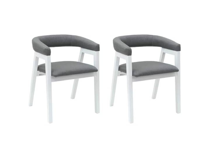 Todiikf 2er Set Esszimmerstühle Weiß 54 x 57 x 73 cm Massivholz Moderne Küchenstühle mit Armlehnen aus Kautschukholz bieten Komfort und Stabilität für jeden Wohnbereich und Essbereich.