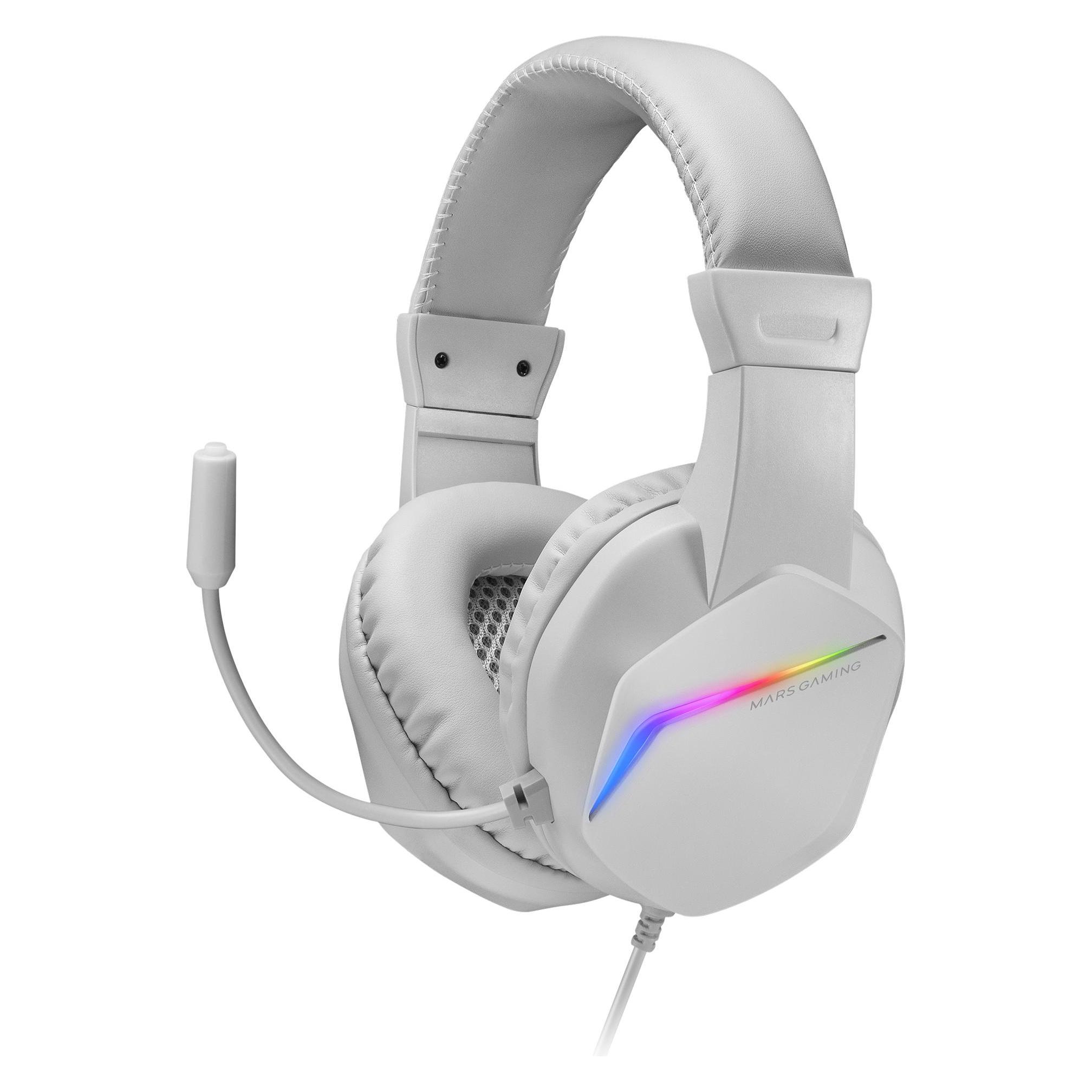 Mars Gaming Casque Micro Gamer MH122 RGB (Blanc) (Kabelgebunden) (MH122W)