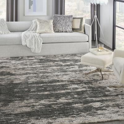 "Nourison Luxurious Shag 1.25"" Plush Contemporary Abstract Area Rug"