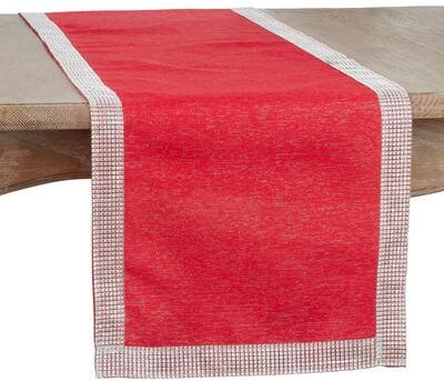 Saro Lifestyle Linen Blend Runner With Studded Borders