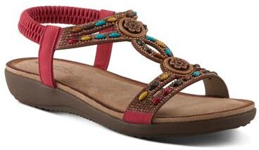 Women's Ponyo Ankle Strap Sandal by Patrizia by Spring Step in Red (Size 41 M)